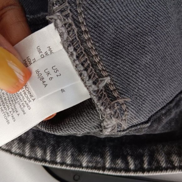 Free People Johnny Black Denim Mini Dress Acid Wash Fitted size 2 - Picture 11 of 12